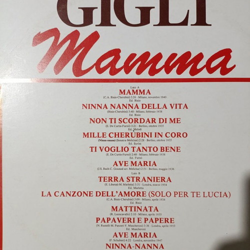 Gigli Mamma vinyl record