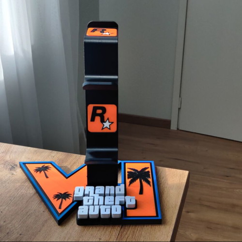 Grand Theft Auto PS5 and Xbox Controller and Headphone Stand like new