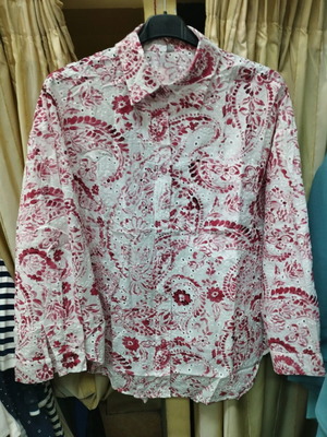 Abysse women's cotton shirt new, red printed