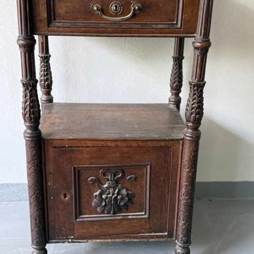Antique nightstand with marble used