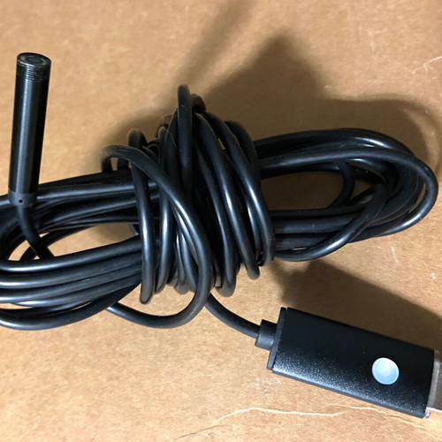 Usb endoscopic camera used with long flexible cable and led light