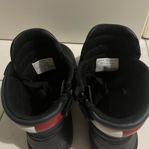 Tommy Hilfiger boots size 34 like new, black with white and red