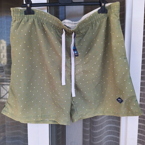 Men's khaki polka dot swim shorts xxl used, Waves Swimming Gear