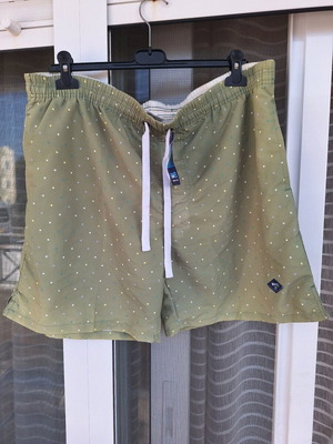 Men's khaki polka dot swim shorts xxl used, Waves Swimming Gear