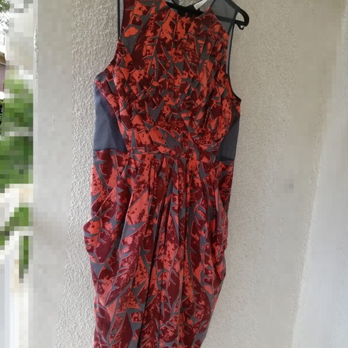 Whistles silk dress like new, gray and orange
