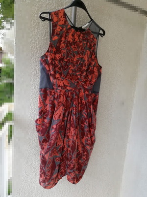 Whistles silk dress like new, gray and orange