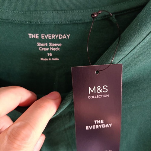 Marks & Spencer short-sleeve t-shirt new, 100% cotton, green, XXL