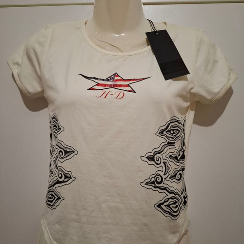 Harley Davidson Vintage Short T-Shirt Off White Large new