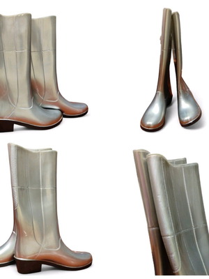 Verde Silver Tall Galotses new, size 37