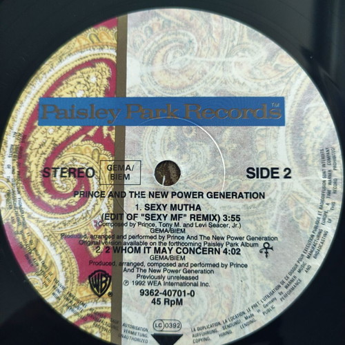 Prince And The New Power Generation My Name Is Prince 12'' Vinyl Maxi Single used