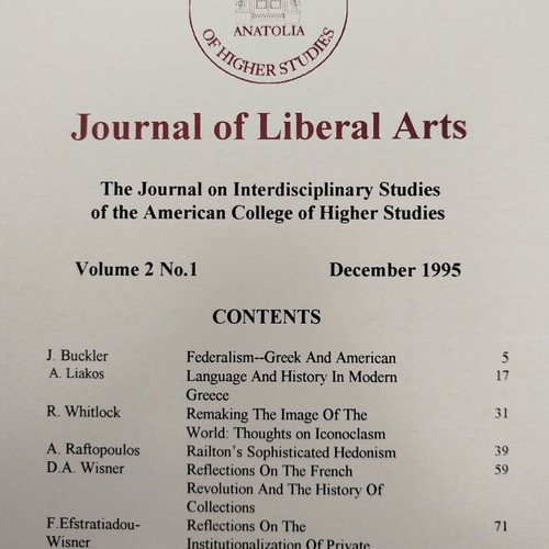 Journal of Liberal Arts four issues new, English