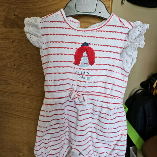 Mothercare baby rompers used 6-9 months for girl, 100% cotton