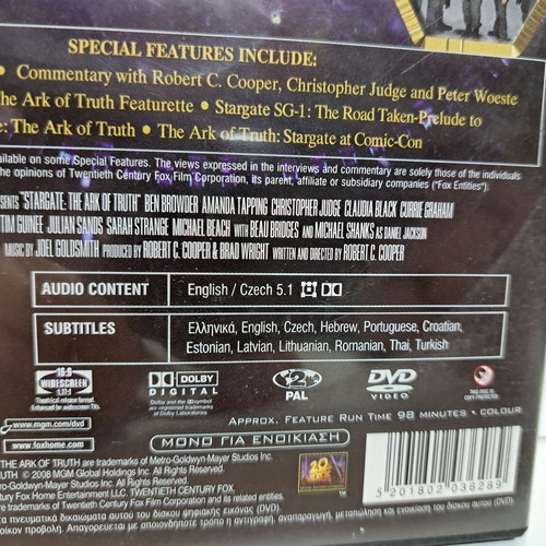 Stargate DVD The Ark of Truth used, subtitles