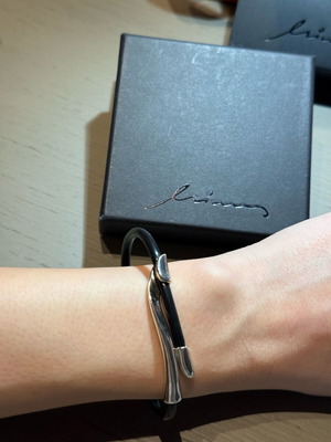 B Wave bracelet new, 925 sterling silver and black neoprene