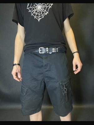 Cargo shorts Pull & Bear μεταχειρισμένα, μέγεθος M, μαύρο και γκρι