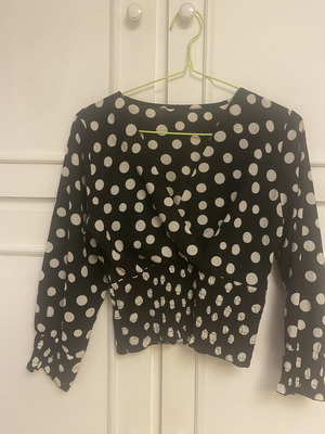 Polka Dot Blouse like new, black and white, sizes S-M