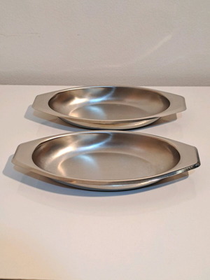 AMC Oval Stainless Steel Serving Platters Set of 2 new