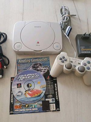 PlayStation PSone μεταχειρισμένη με χειριστήριο, memory card και Rapid Racer