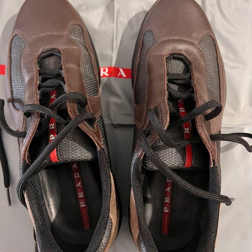 Prada America's Cup Sneakers like new, gray and brown, size 42-42.5