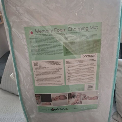 Memory foam changing mat waterproof with washable cover
