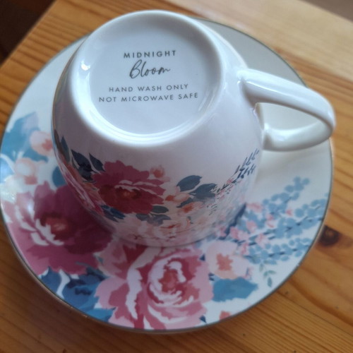 Midnight Bloom collector's tea set, new, floral design