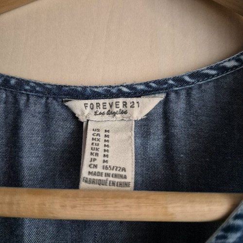Forever 21 denim dress used, size M, blue washed