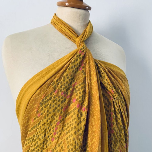 Vintage pareo cotton used, versatile beachwear