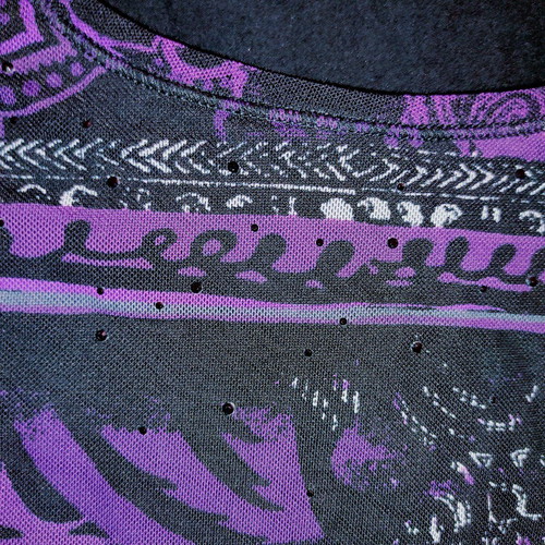 Whimsigoth long sleeve top Taifun like new, black and purple