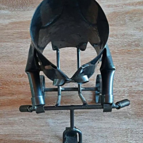 Retro metal handmade bottle holder new