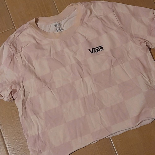 Vans crop top size S like new, white rose