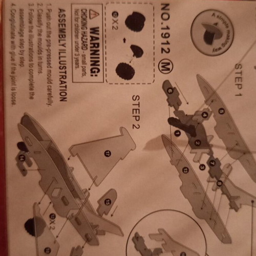 3D Puzzle Model Fighter Plane sealed, new