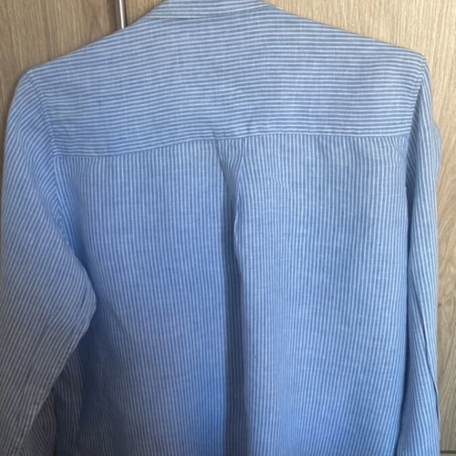 M&S Marks and Spencer women's linen shirt like new, white and blue, XXL