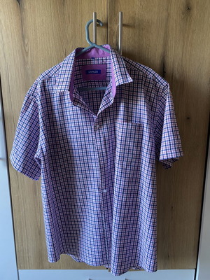 Langzi Men’s Check Short Sleeve Shirt 3XL like new
