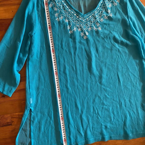 Kaftan blouse large turquoise like new