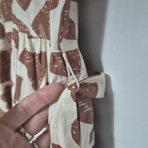 Compania Fantastica cotton dress with geometric patterns like new, beige and brown