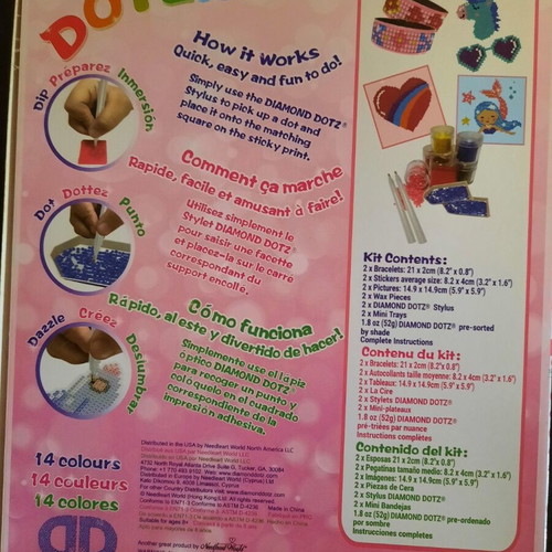 Diamond Dotz DOTZIES Pink DTZ10.001 creative craft kit, 6 projects