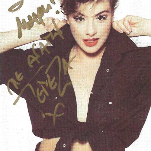Autograph of singer Tereza used, circa 90s, size 12x17