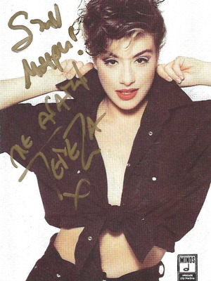 Autograph of singer Tereza used, circa 90s, size 12x17