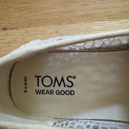 TOMS espadrilles like new, fabric, 4 cm heel, size 38