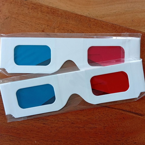 3D paper glasses pair, brand new sealed
