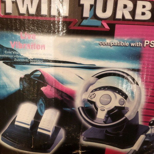 Twin Turbo 2 Steering Wheel for PS1 PS2 new
