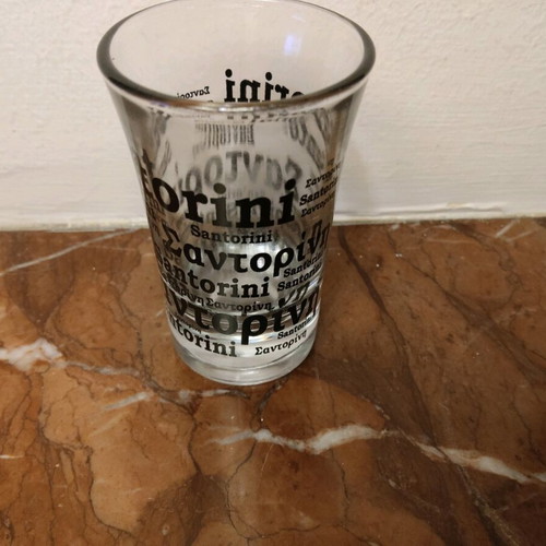 Santorini souvenir shot glass 7cm like new