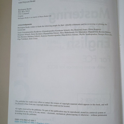 Mastering Use of English FCE Teacher's Book like new