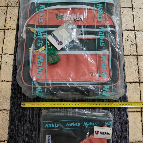 Vintage Nakis school bag and pencil case new, 90s set