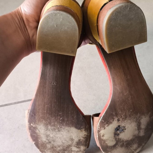 Marco Tozzi suede sandals size 37 like new, comfortable 6cm heel