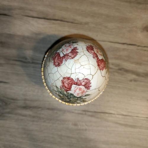 Handmade decorative egg with decoupage and craquelé technique new