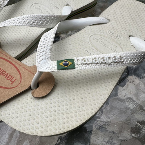 Havaianas slippers new, size 36, white and green