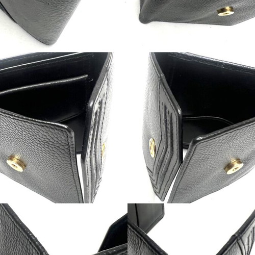 Christian Dior vintage mini leather flap wallet used, black