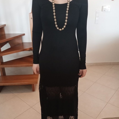 Benissimo black long sleeve dress like new with lace rows
