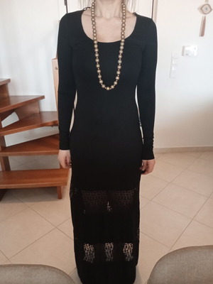 Benissimo black long sleeve dress like new with lace rows